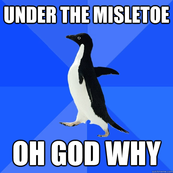 Under the Misletoe OH GOD WHY  Socially Awkward Penguin