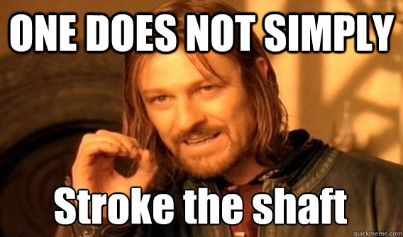 ONE DOES NOT SIMPLY Stroke the shaft  One Does Not Simply