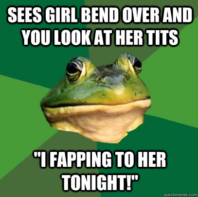 Sees girl bend over and you look at her tits 