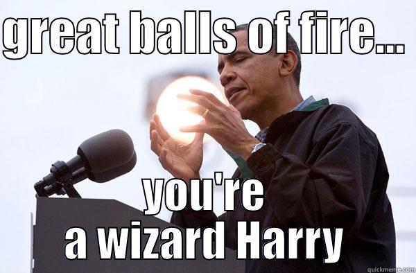 GREAT BALLS OF FIRE...  YOU'RE A WIZARD HARRY Misc