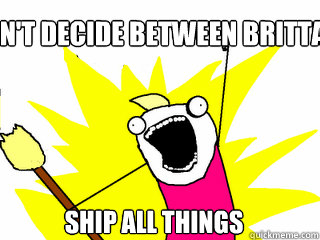 can't decide between Brittana or sebtana ship all things  All The Things