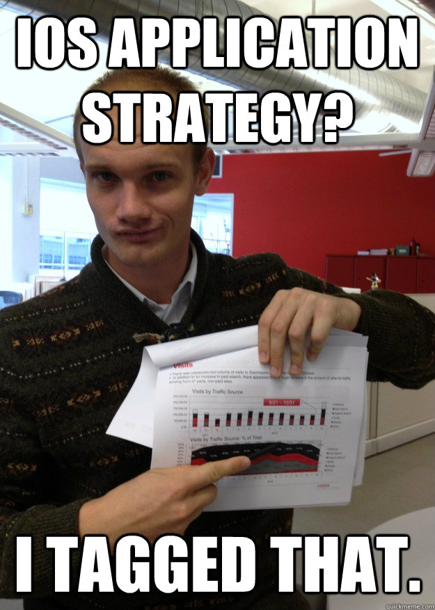 iOS application strategy? I tagged that. - iOS application strategy? I tagged that.  Misc
