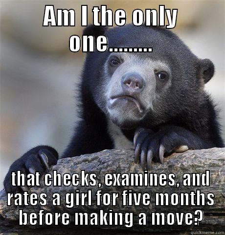 AM I THE ONLY ONE......... THAT CHECKS, EXAMINES, AND RATES A GIRL FOR FIVE MONTHS BEFORE MAKING A MOVE? Confession Bear