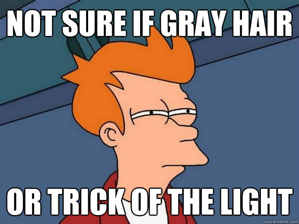NOT SURE IF GRAY HAIR OR TRICK OF THE LIGHT  Futurama Fry