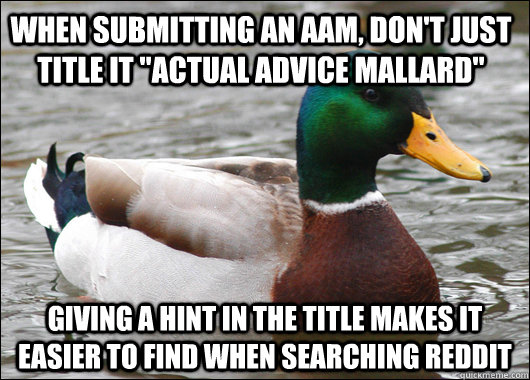 When submitting an AAM, don't just title it 