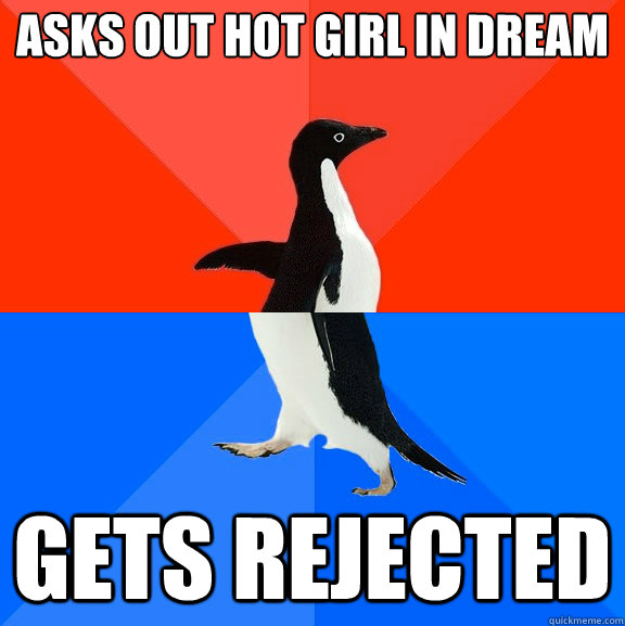 Asks out hot girl in dream Gets Rejected  Socially Awesome Awkward Penguin