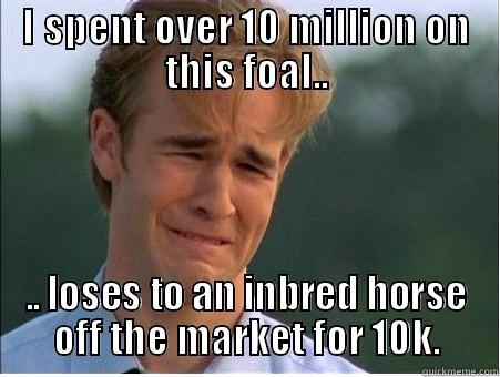 I SPENT OVER 10 MILLION ON THIS FOAL.. .. LOSES TO AN INBRED HORSE OFF THE MARKET FOR 10K. 1990s Problems