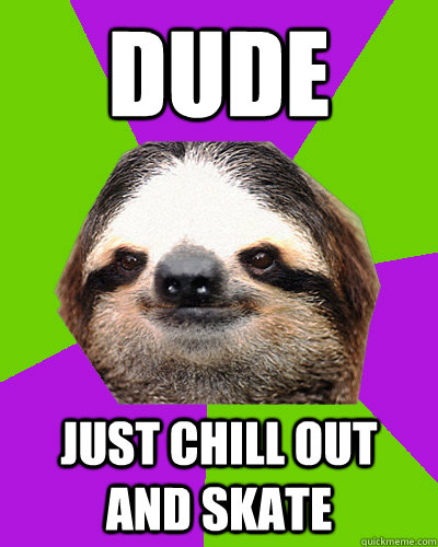 DUDE  JUST CHILL OUT AND SKATE - DUDE  JUST CHILL OUT AND SKATE  Weed sloth