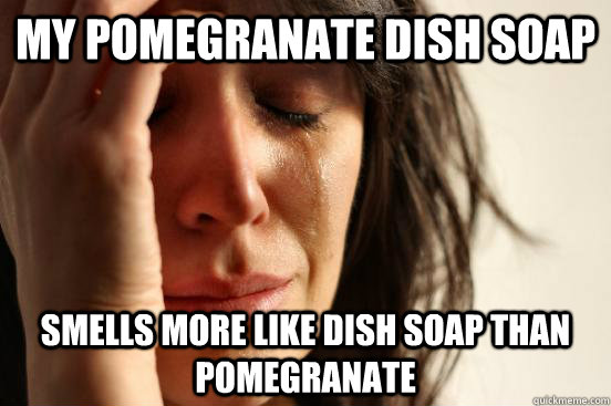 my pomegranate dish soap smells more like dish soap than pomegranate  First World Problems
