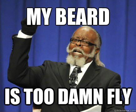 My beard IS TOO DAMN FLY  Too Damn High