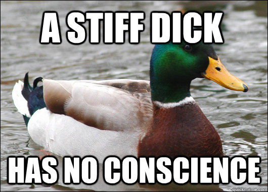 A STIFF DICK HAS NO CONSCIENCE  Actual Advice Mallard