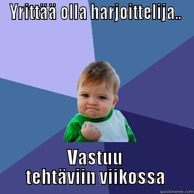 YRITTÄÄ OLLA HARJOITTELIJA.. VASTUU TEHTÄVIIN VIIKOSSA Success Kid
