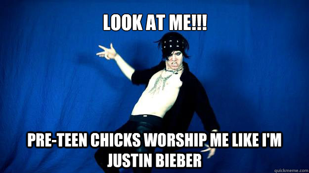 Look at me!!! pre-teen chicks worship me like i'm justin Bieber   Onision