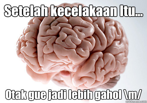 Setelah kecelakaan Itu... Otak gue jadi lebih gahol \m/  Scumbag Brain