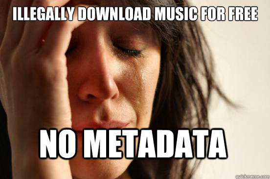 Illegally download music for free no metadata  FirstWorldProblems