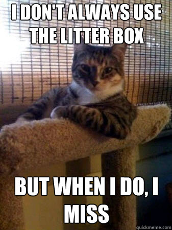 I don't always use the litter box but when I do, I miss  The Most Interesting Cat in the World