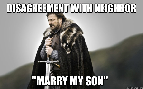 Disagreement with neighbor 
