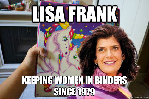 LISA FRANK KEEPING WOMEN IN BINDERS 
SINCE 1979  lisa frank binders