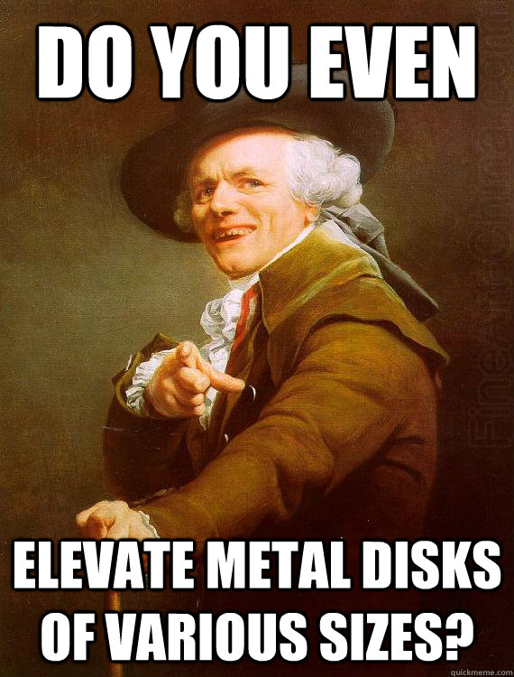 Do You Even elevate metal disks of various sizes?  2 ChainzJoseph Ducreux