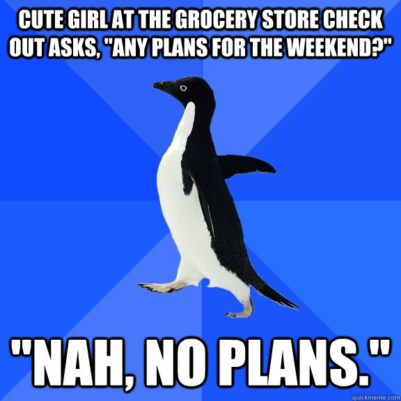 Cute girl at the grocery store check out asks, 