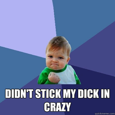  Didn't stick my dick in crazy  Success Kid