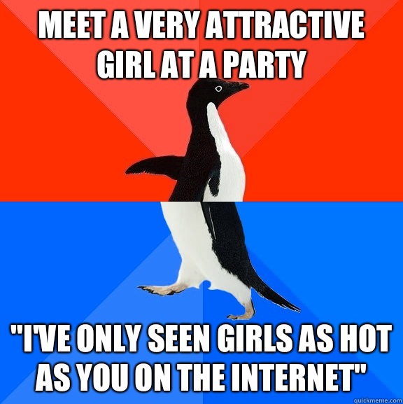 Meet a very attractive girl at a party 