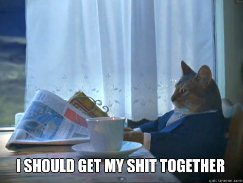 I should get my shit together   