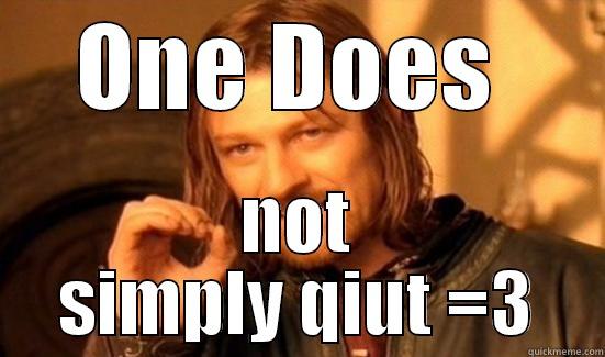 ONE DOES  NOT SIMPLY QIUT =3 Boromir