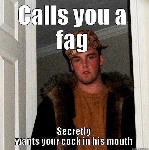 Secret Homo - CALLS YOU A FAG SECRETLY WANTS YOUR COCK IN HIS MOUTH Scumbag Steve