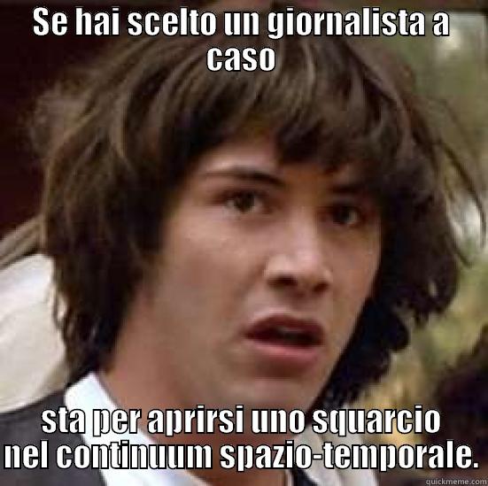SE HAI SCELTO UN GIORNALISTA A CASO STA PER APRIRSI UNO SQUARCIO NEL CONTINUUM SPAZIO-TEMPORALE. conspiracy keanu