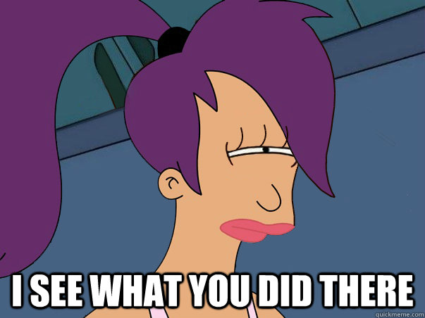  I SEE WHAT YOU DID THERE  Leela Futurama