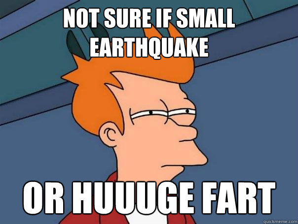 Not sure if Small Earthquake Or Huuuge fart - Not sure if Small Earthquake Or Huuuge fart  Futurama Fry