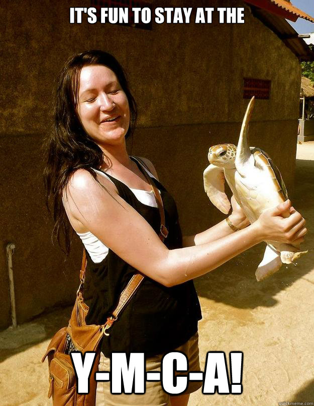It's fun to stay at the y-m-c-a!  Domestic Violence Turtle