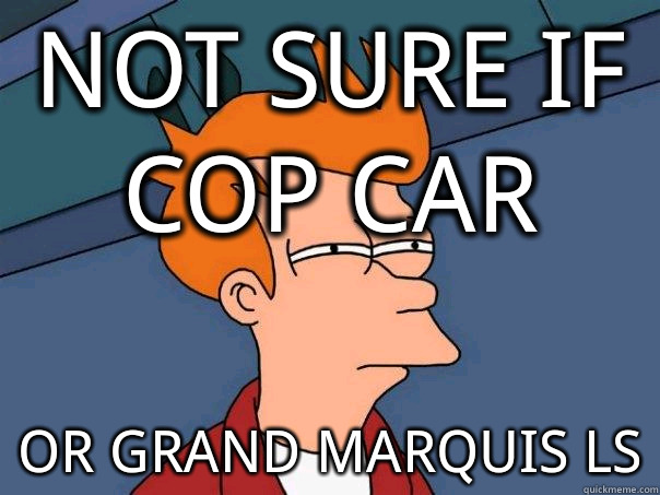 Not Sure if cop car  Or Grand Marquis LS  Futurama Fry