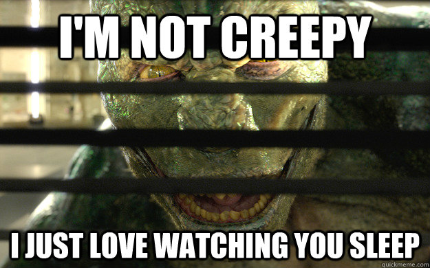 I'm not creepy I just love watching you sleep - I'm not creepy I just love watching you sleep  Stalking Lizard
