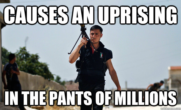 Causes an uprising in the pants of millions - Causes an uprising in the pants of millions  Ridiculously Photogenic Syrian Rebel Fighter