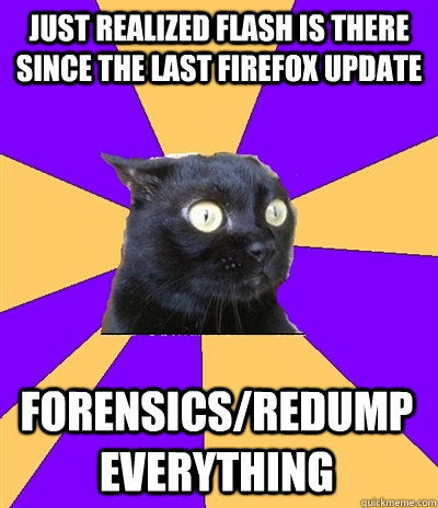 just realized flash is there since the last firefox update FORENSICS/REDUMP EVERYTHING  Anxiety Cat