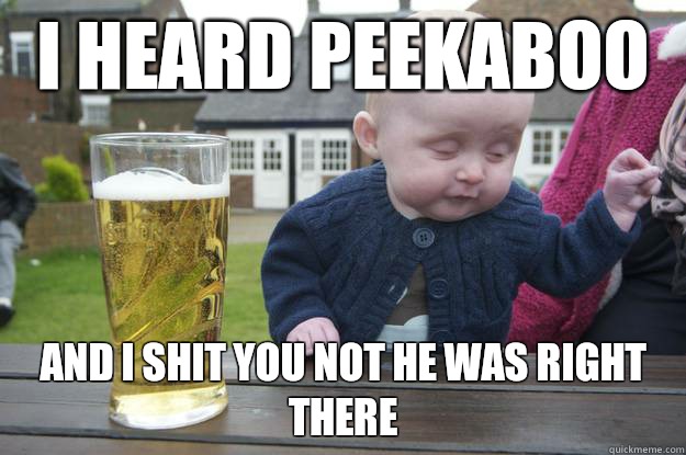 I heard Peekaboo   And I shit you not he was right there - I heard Peekaboo   And I shit you not he was right there  Misc