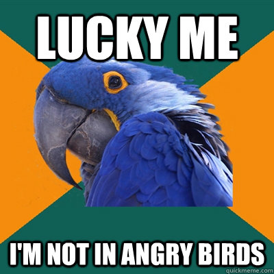 lucky me i'm not in angry birds  Paranoid Parrot