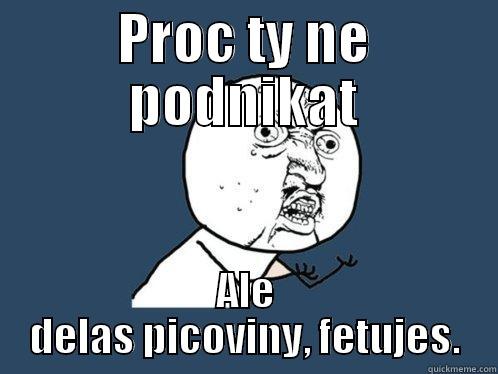 PROC TY NE PODNIKAT ALE DELAS PICOVINY, FETUJES. Y U No