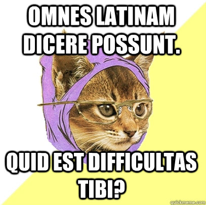 Omnes Latinam dicere possunt. quid est difficultas tibi?  Hipster Kitty