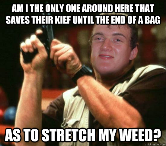Am I the only one around here that saves their kief until the end of a bag as to stretch my weed?  10 Walter