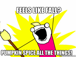 Feels like fall? Pumpkin spice all the things!  All The Things