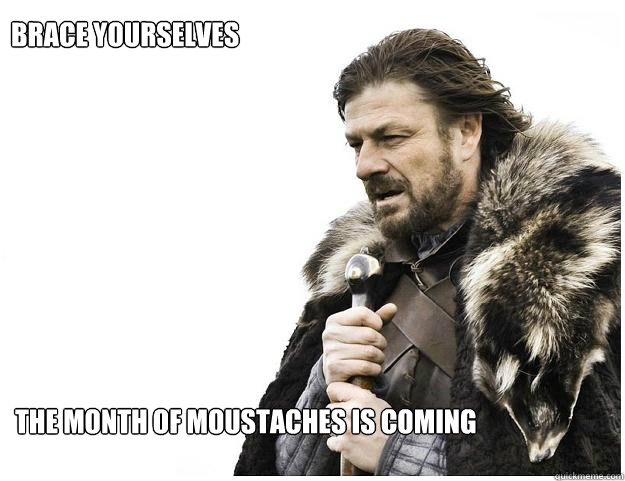Brace yourselves
 The month of moustaches is coming  Imminent Ned