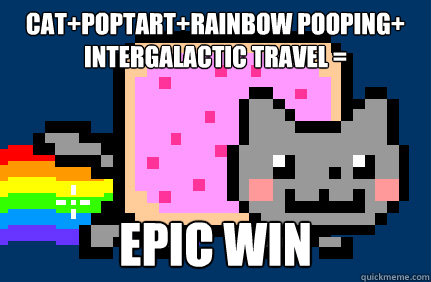 Cat+poptart+rainbow pooping+ intergalactic travel = epic win - Cat+poptart+rainbow pooping+ intergalactic travel = epic win  Nyan cat