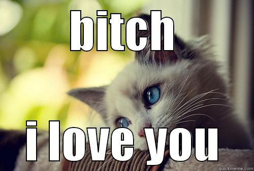 BITCH I LOVE YOU First World Problems Cat