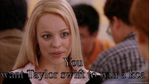 So you agree - SO YOU AGREE YOU WANT TAYLOR SWIFT TO WIN A KCA regina george