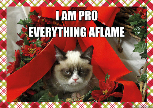 I am pro 
 everything aflame  merry christmas