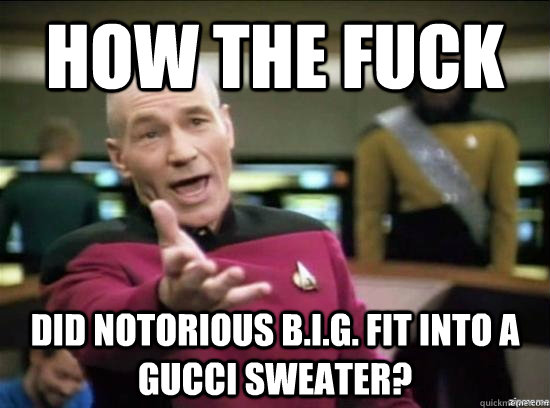 How the fuck did notorious b.i.g. fit into a gucci sweater? - How the fuck did notorious b.i.g. fit into a gucci sweater?  Annoyed Picard HD