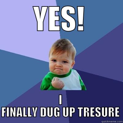 YES! I FINALLY DUG UP TRESURE Success Kid